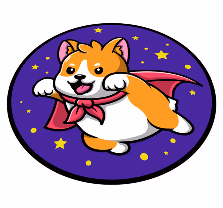 Alfombra de vinilo infantil superhéroe corgi - TenVinilo