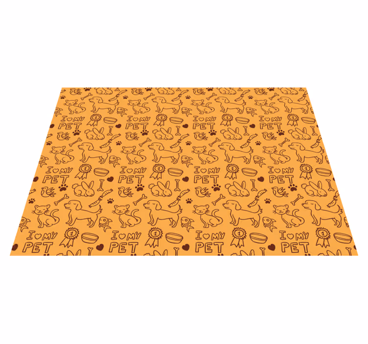 Alfombra vinílica animales patrón de amor de mascota - TenVinilo