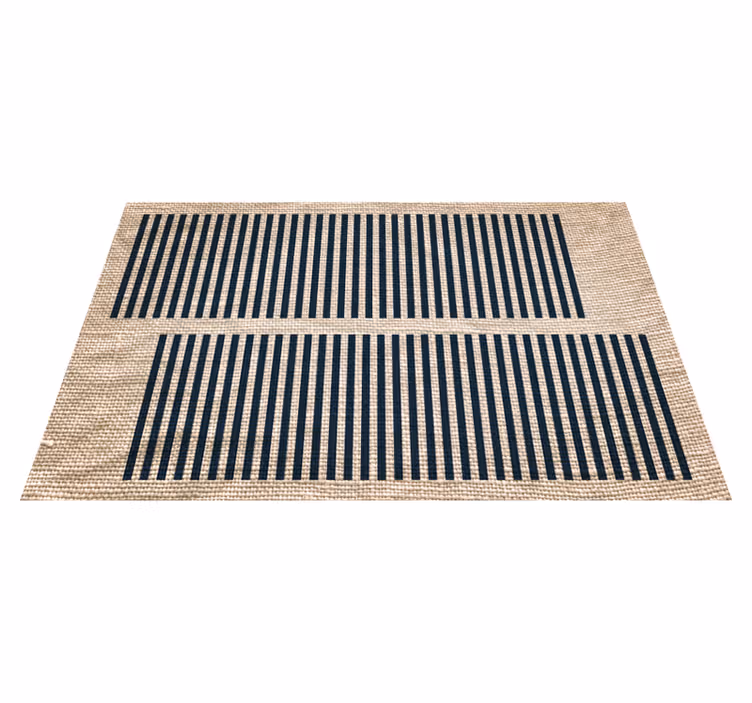 Alfombra vinílica salón patrón de rayas beige - TenVinilo