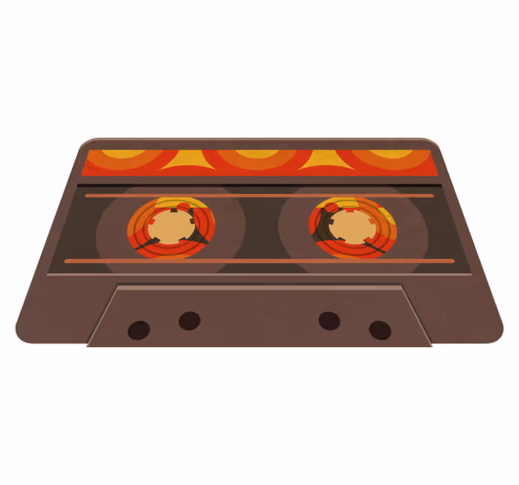 Alfombras vinílicas modernas ilustración de casete retro - TenVinilo