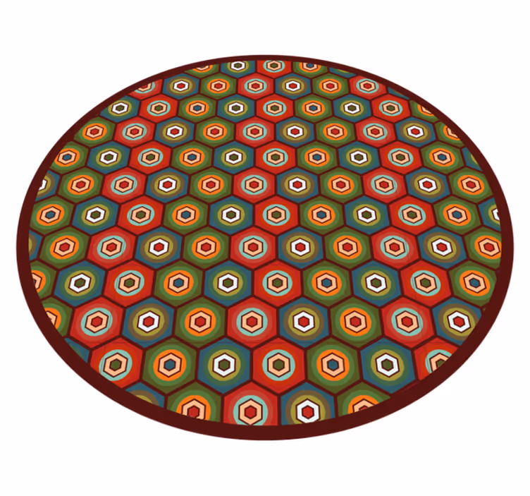 Alfombra de vinilo geométrica patrón de color hexagonal - TenVinilo
