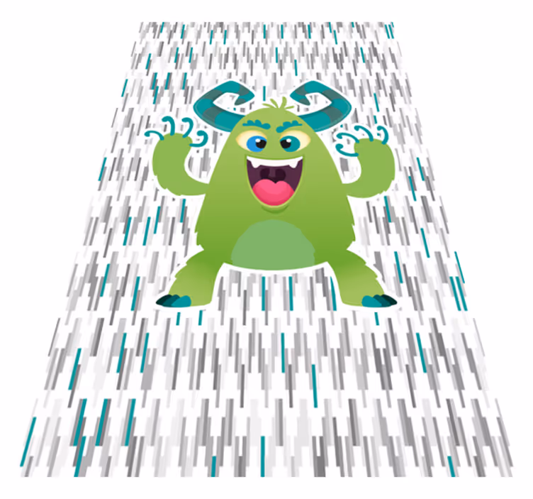 Alfombra de vinilo infantil personaje monstruo verde - TenVinilo