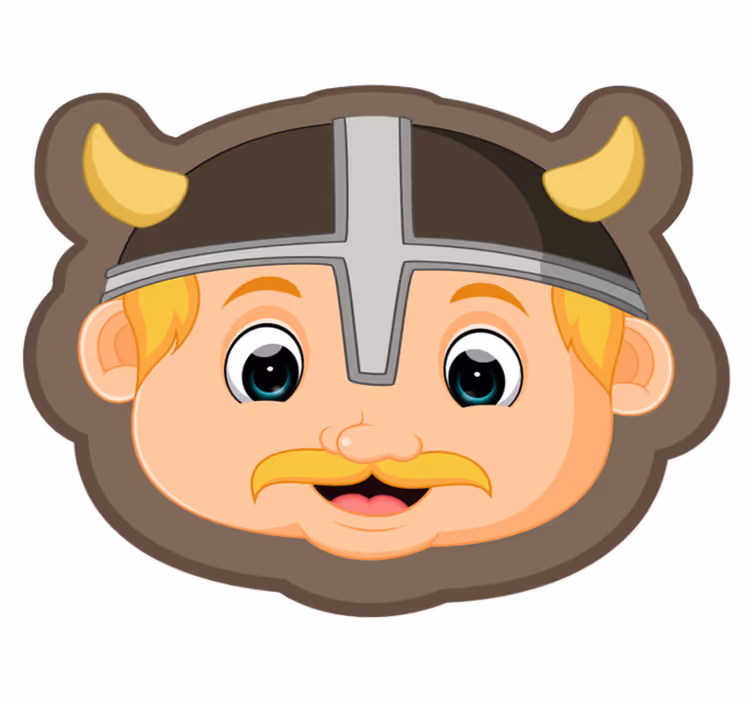 Alfombra de vinilo infantil personaje vikingo rubio - TenVinilo