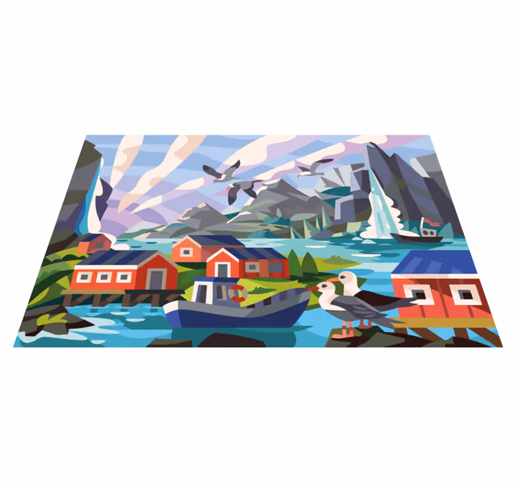 Alfombra vinílica naturaleza costa noruega - TenVinilo