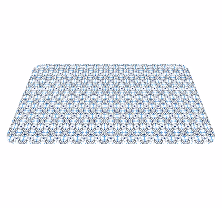 Alfombra vinílica mosaico elegante arreglo azul - TenVinilo