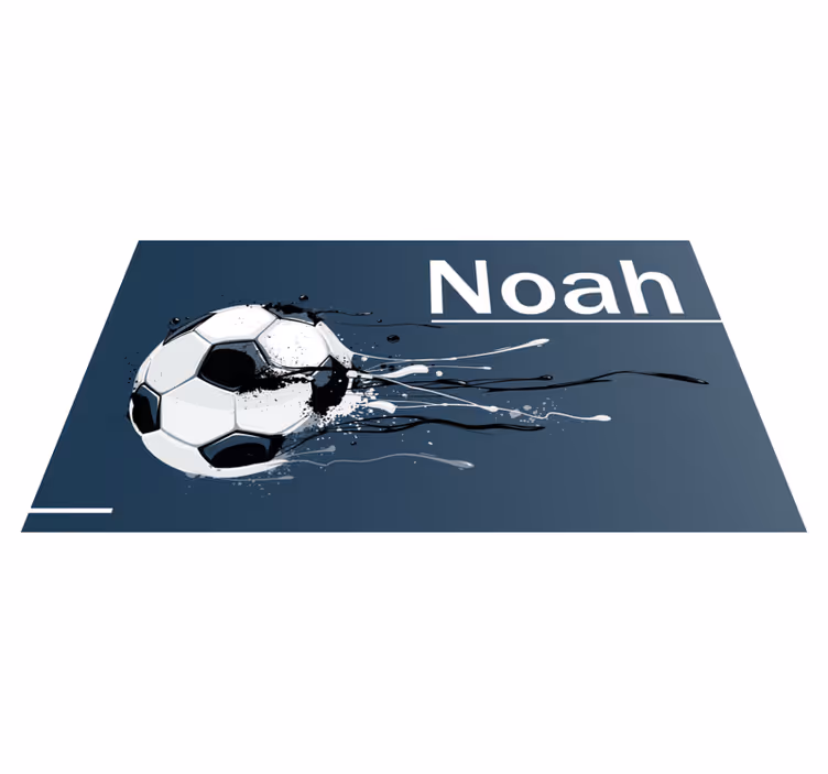 Alfombras vinílicas juvenils acción de fútbol con nombre - TenVinilo