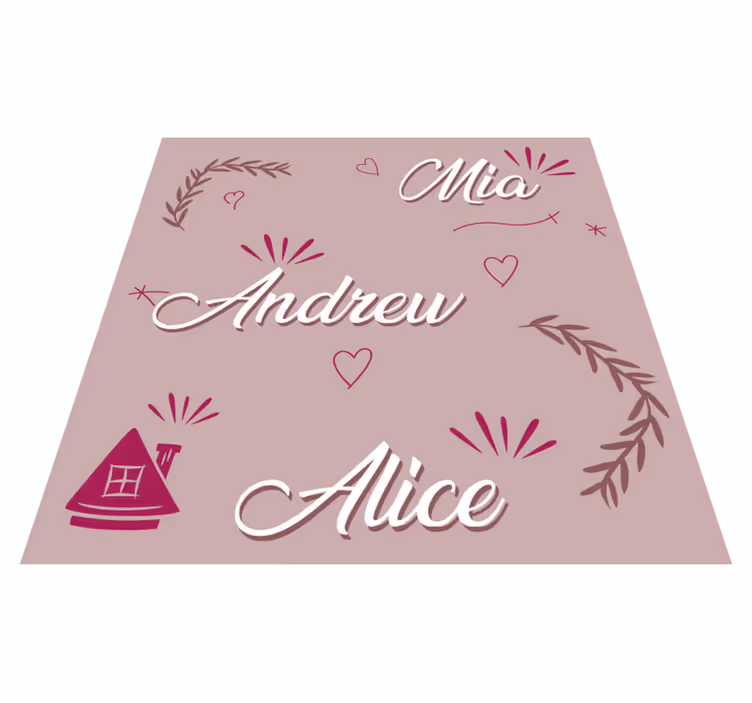 Alfombra vinílica recibidor familia personalizada - TenVinilo
