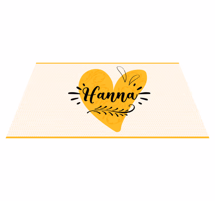 Alfombras vinílicas juvenils corazón naranja personalizado - TenVinilo