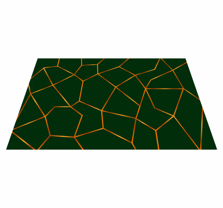 Alfombra vinílica efecto mármol patrón geométrico verde - TenVinilo