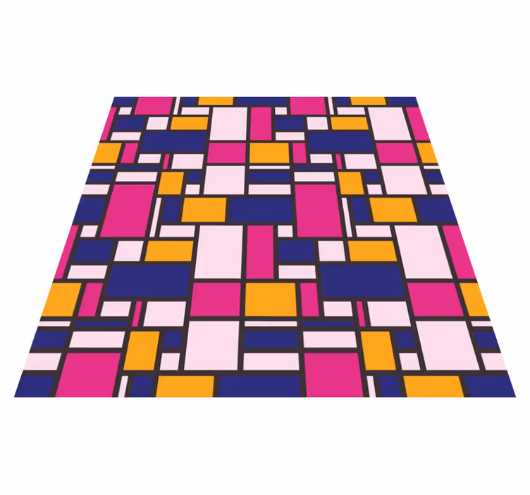 Alfombra de vinilo geométrica bloques coloridos - TenVinilo