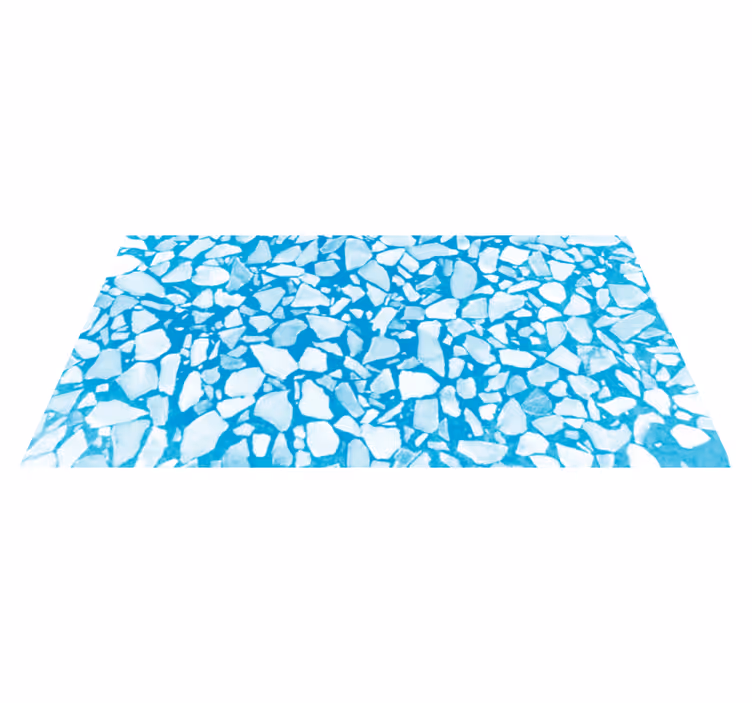 Alfombra vinílica textura piedra mosaico azul frío - TenVinilo