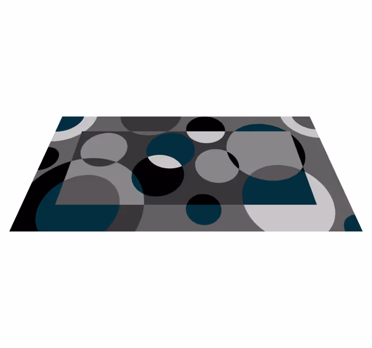 Alfombra vinílica salón patrón circular gris - TenVinilo