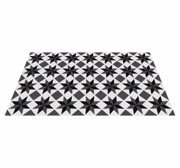 Alfombra vinílica cocina motivo de estrellas negras - TenVinilo