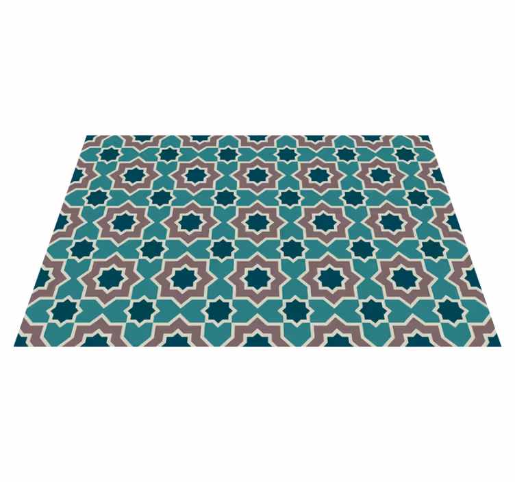 Alfombra vinílica mosaico motivo estrellado - TenVinilo