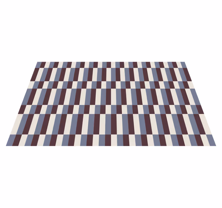 Alfombra vinilo mosaico cuadros marron y blanco - TenVinilo