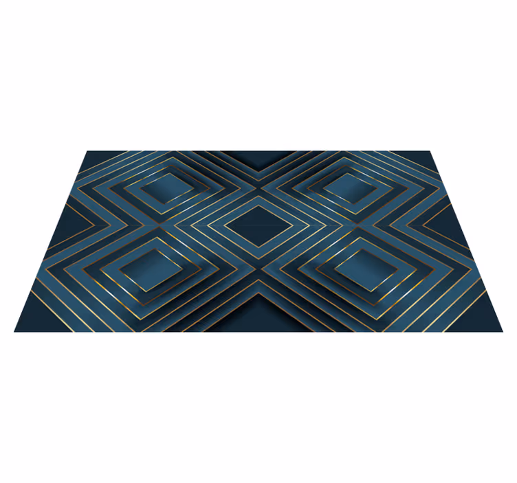 Alfombras vinílicas modernas cuadrados delineados en negro - TenVinilo