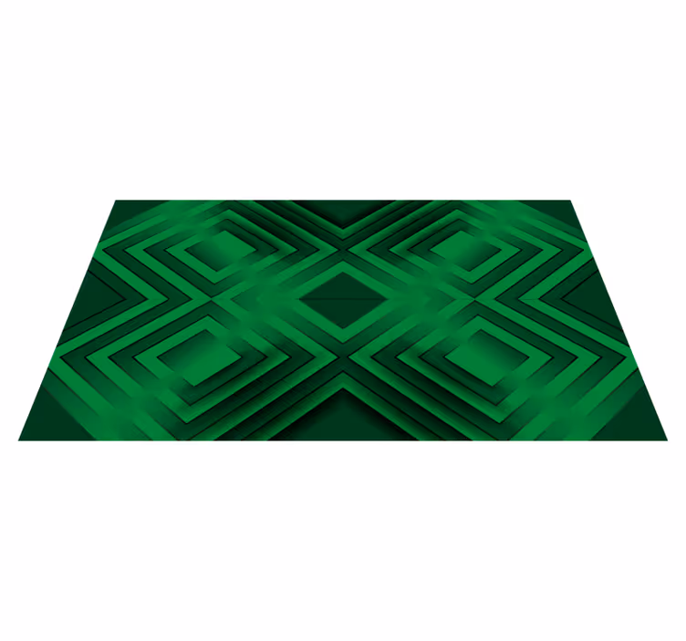 Alfombra vinilo mosaico en verde y negro - TenVinilo