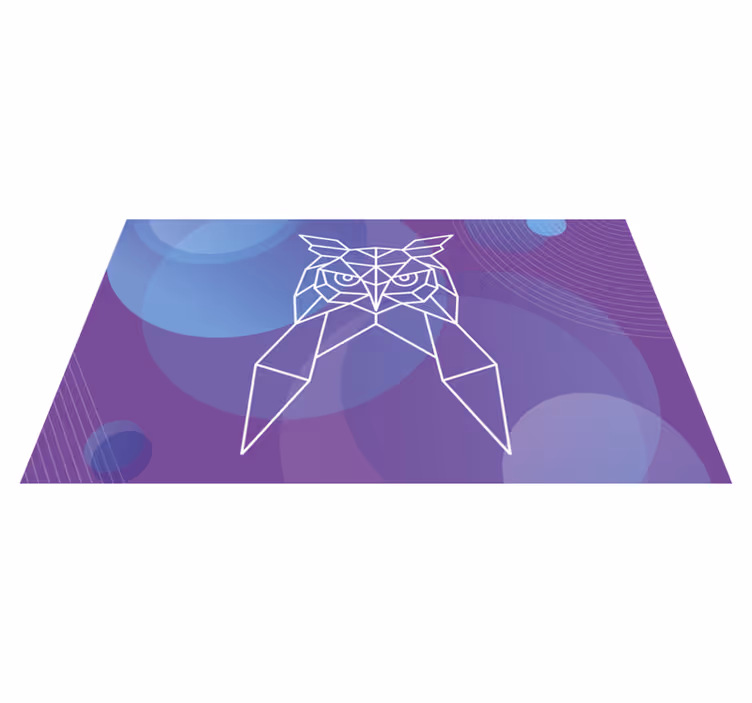 Alfombra vinílica animales arte geométrico del búho - TenVinilo
