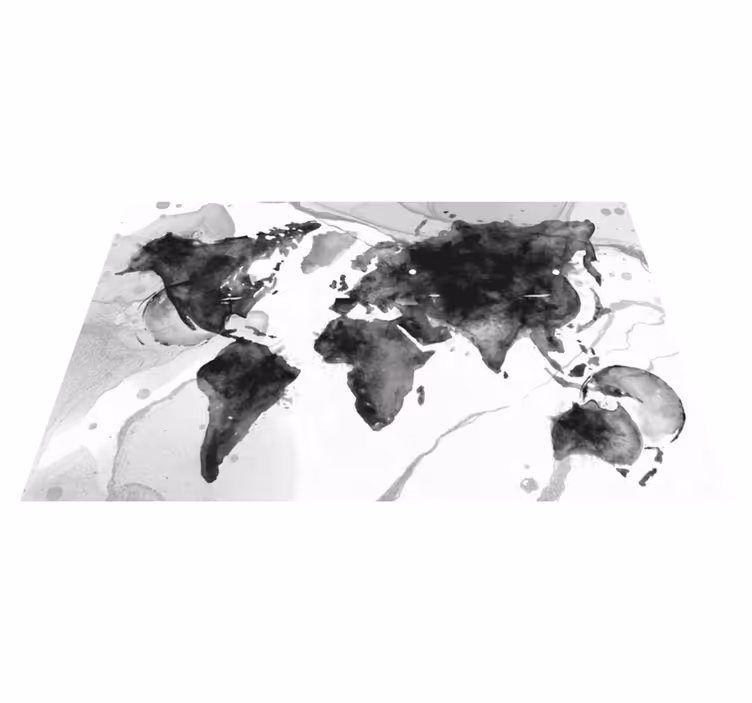 Alfombra de vinilo mapamundi ilustración de mapa abstracto - TenVinilo
