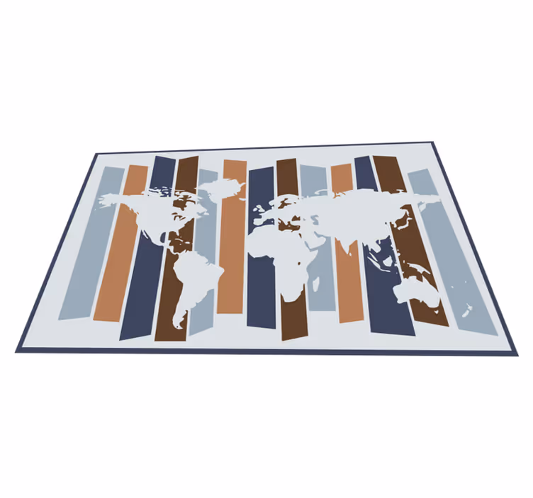 Alfombra de vinilo mapamundi motivo de rayas abstractas - TenVinilo