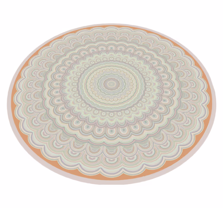 Alfombra vinílica mandala patrón circular intrincado - TenVinilo