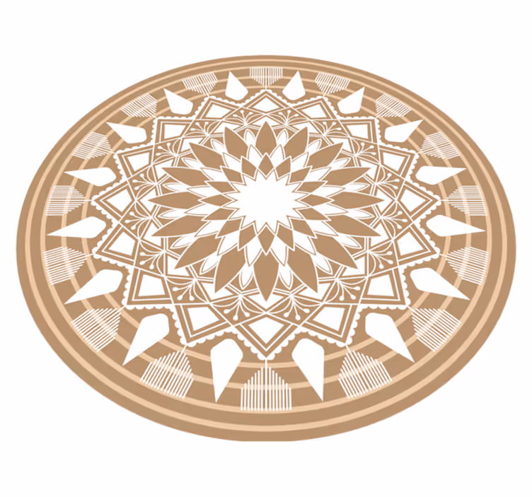 Alfombra vinílica mandala Circular grande mandala natural - TenVinilo