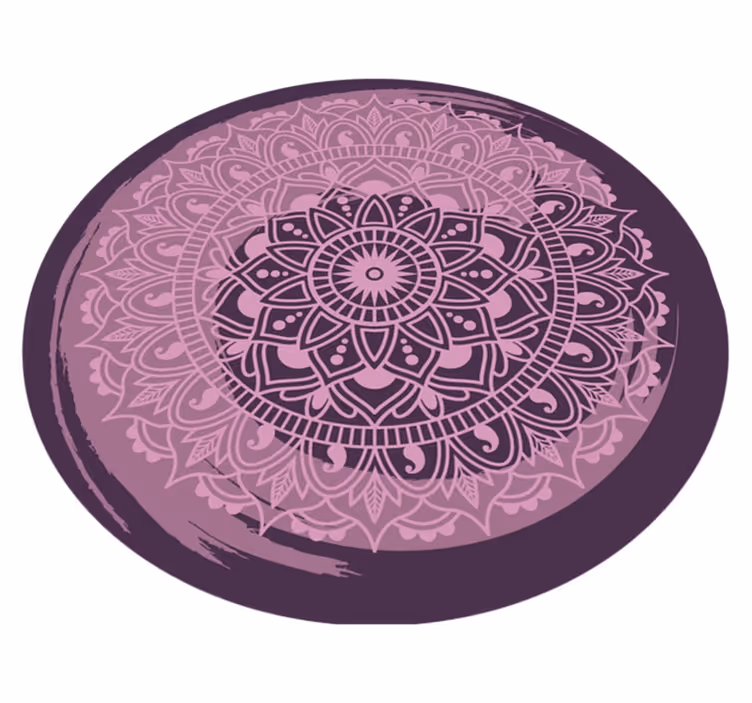 Alfombra vinílica mandala elaborado motivo rosa - TenVinilo