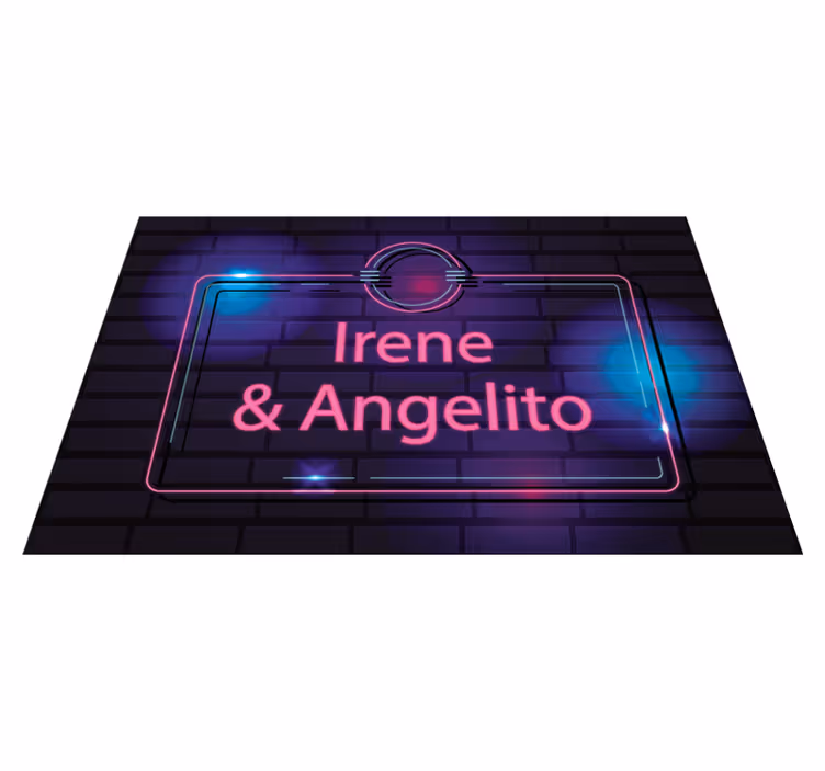 Alfombras vinílicas juvenils nombres de pareja de neón - TenVinilo