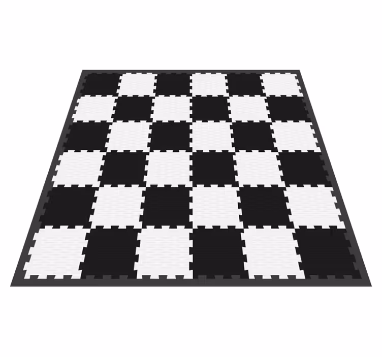 Alfombra de vinilo geométrica diseño de tablero de ajedrez - TenVinilo