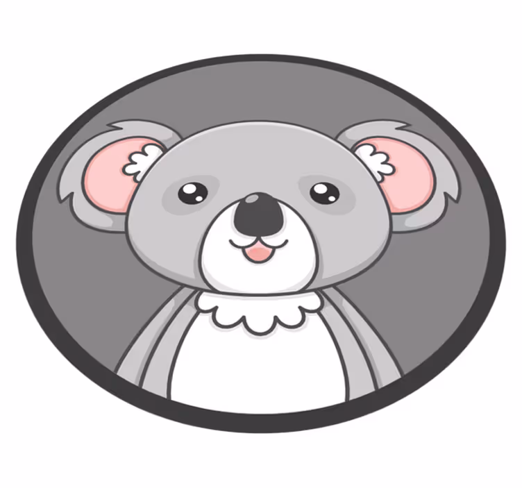 Alfombra de vinilo infantil linda ilustración de koala - TenVinilo
