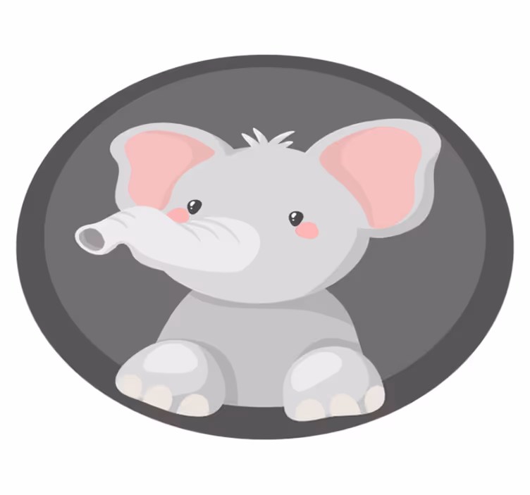 Alfombra de vinilo infantil trompa de elefante bebé - TenVinilo