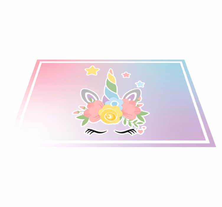 Alfombra de vinilo infantil dije floral de unicornio - TenVinilo