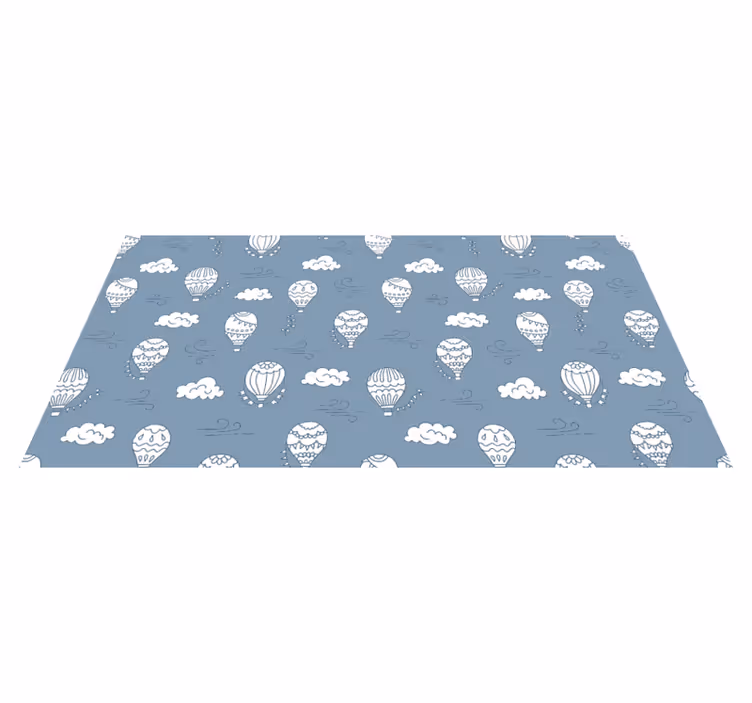 Alfombra de vinilo infantil globos blancos y azules - TenVinilo
