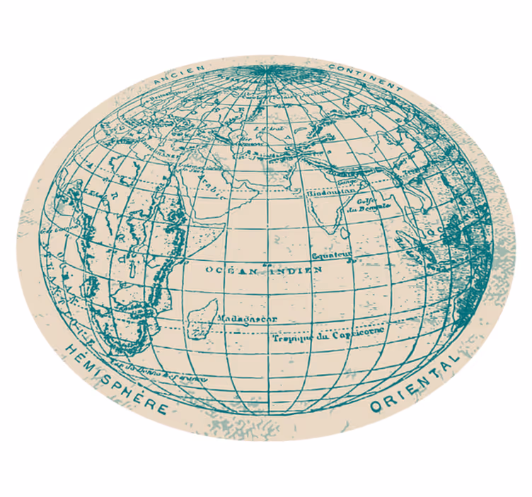Alfombra de vinilo mapamundi diseño de globo geográfico - TenVinilo