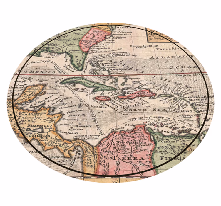 Alfombra de vinilo mapamundi diseño de mapas antiguos - TenVinilo