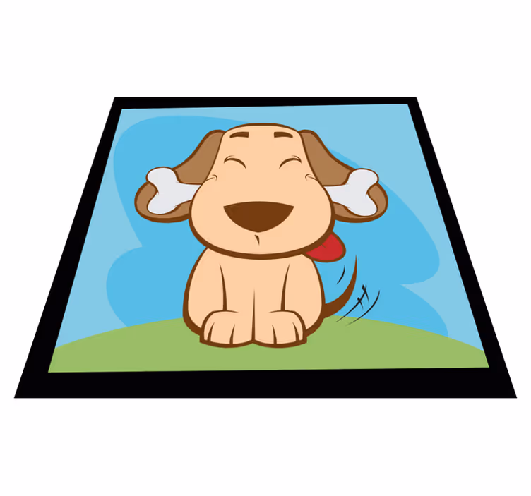 Alfombra vinílica dormitorio Perro de dibujos animados - TenVinilo