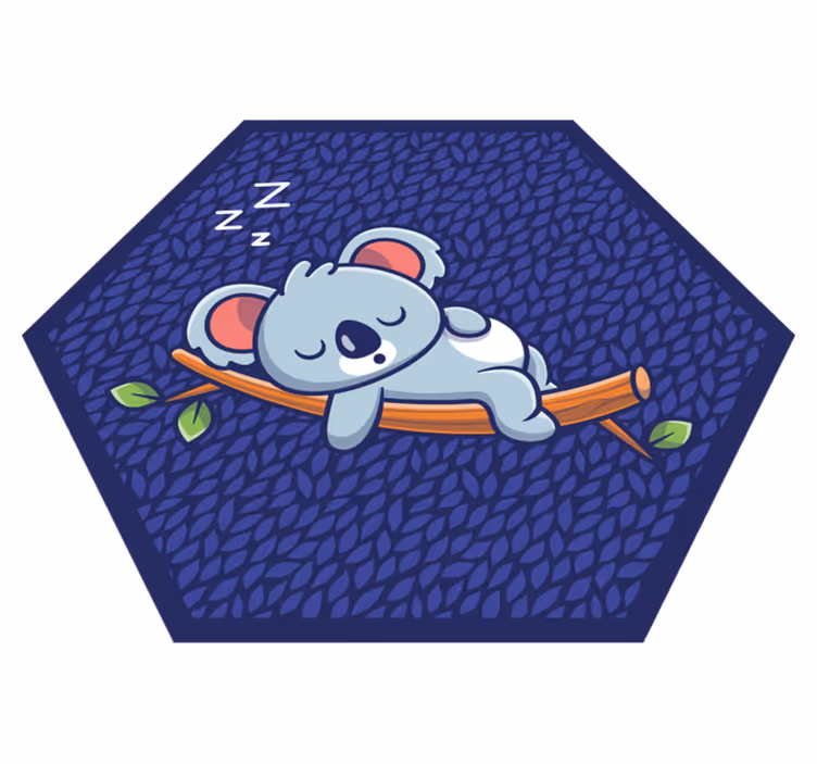 Alfombra de vinilo infantil niño koala soñoliento - TenVinilo
