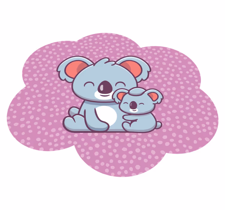 Aflombra vinílica animales Feliz madre hija koalas - TenVinilo