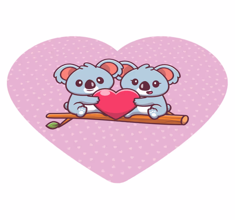 Alfombra de vinilo infantil koalas abrazando con amor - TenVinilo