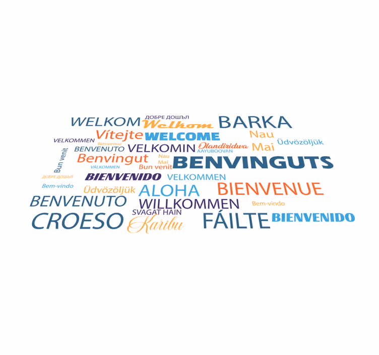 Alfombra vinílica recibidor bienvenido variaciones - TenVinilo