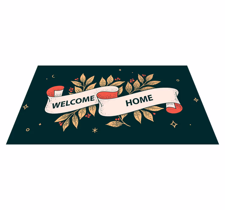 Alfombra vinílica recibidor bienvenida estrellada a casa - TenVinilo