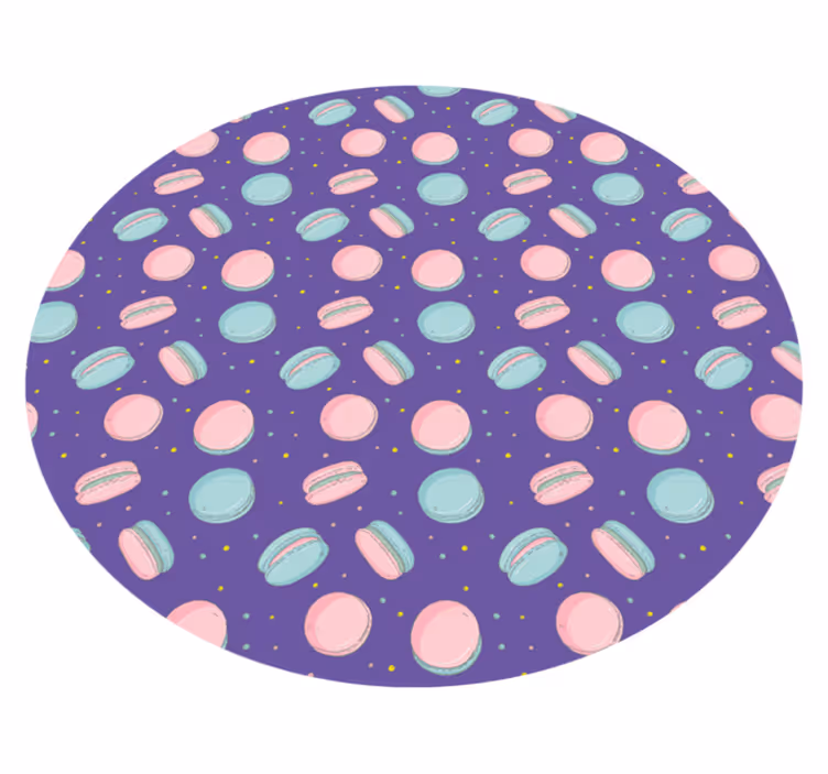 Alfombra de vinilo infantil patrón de macarrones coloridos - TenVinilo
