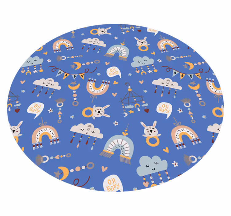 Alfombra de vinilo infantil patrones de animales bebés - TenVinilo