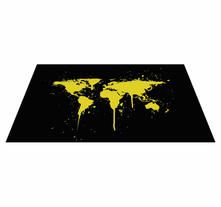 Alfombras vinílicas juvenils mapa del mundo salpicado - TenVinilo