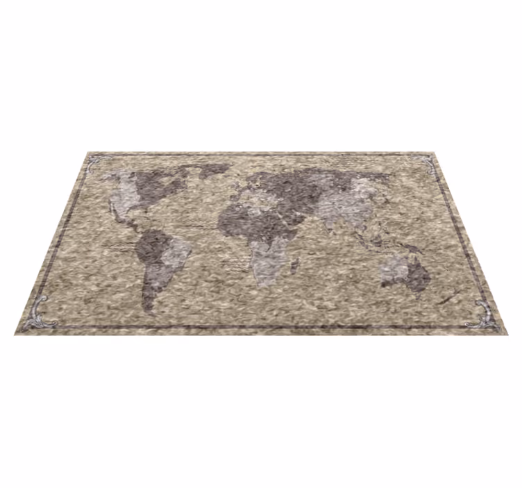 Alfombra de vinilo mapamundi ilustración del mundo - TenVinilo