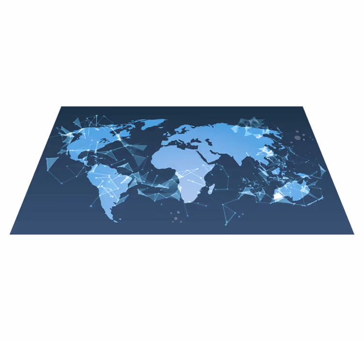 Alfombra de vinilo mapamundi mapa del mundo geométrico - TenVinilo