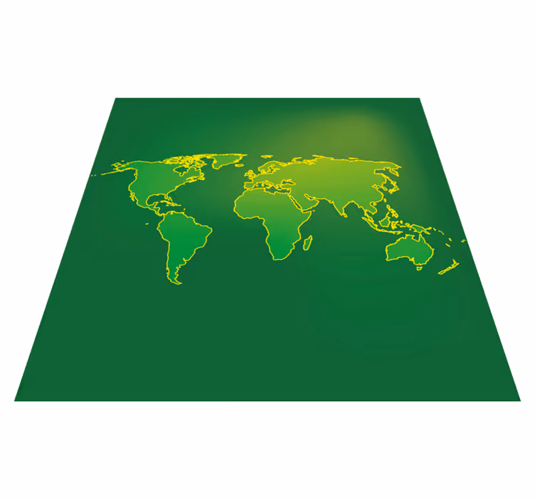 Alfombra de vinilo mapamundi esquema del mundo verde - TenVinilo