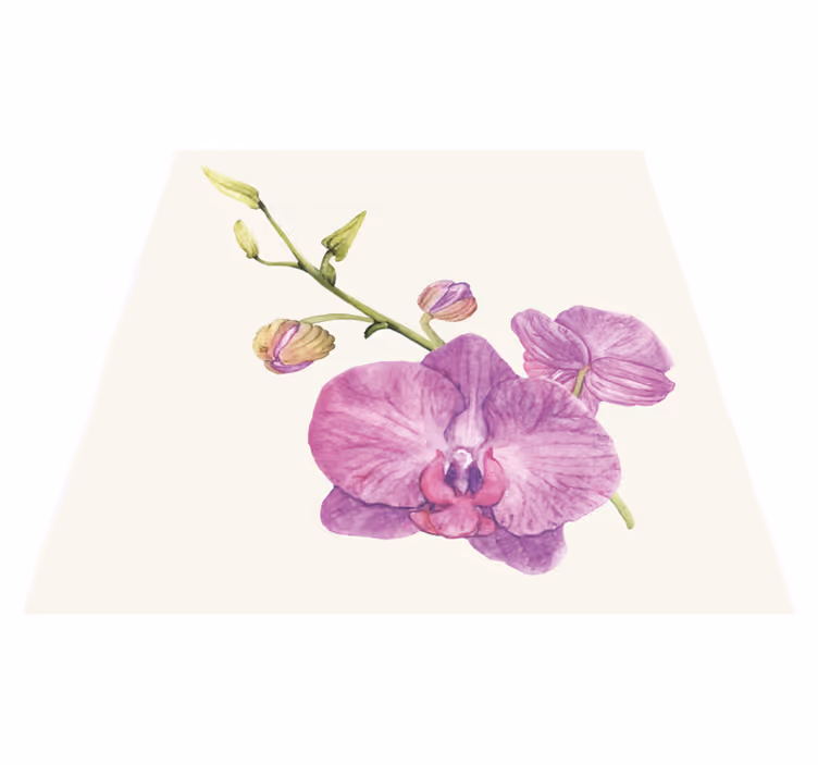 Alfombra vinílica flores ramos de orquídea morada - TenVinilo