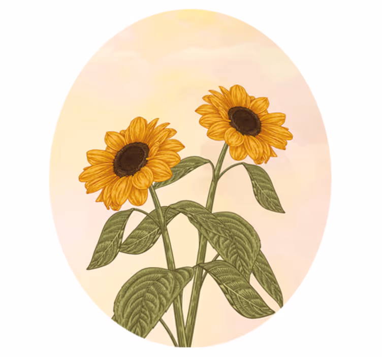 Alfombra vinílica flores abrazo de girasol - TenVinilo