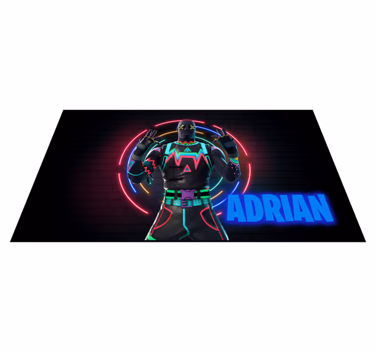 Alfombra vinílica personalizable pantalla de personajes neón - TenVinilo